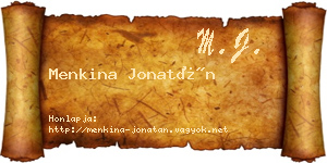 Menkina Jonatán névjegykártya